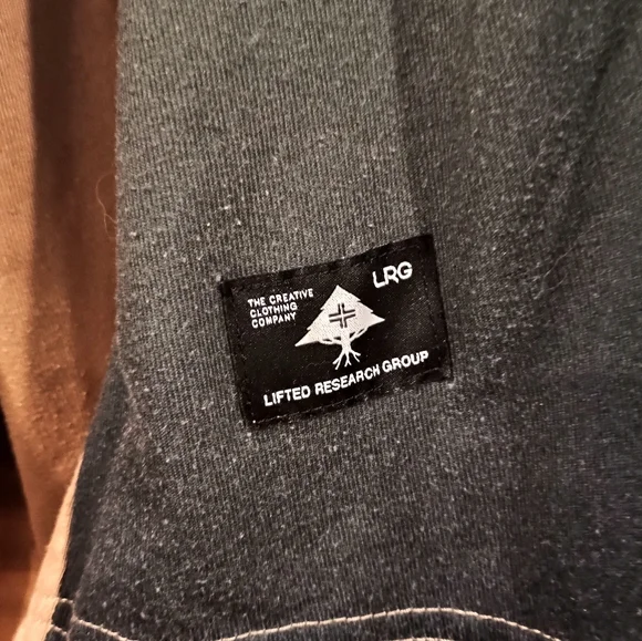 LRG Lifted Research Group 3XL Two Hooded Long Sleeve Shirts Ombre Brown Blue - Picture 8 of 11